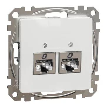   Schneider ÚJ SEDNA 2xRJ45 Cat6A STP aljzat, fehér, SDD111467S