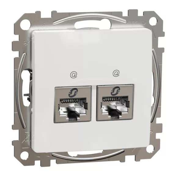 Schneider ÚJ SEDNA 2xRJ45 Cat6A STP aljzat, fehér, SDD111467S Schneider ÚJ SEDNA 2xRJ45 Cat6A STP aljzat, fehér, SDD111467S