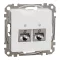 Schneider ÚJ SEDNA 2xRJ45 Cat6A STP aljzat, fehér, SDD111467S