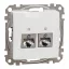 Schneider ÚJ SEDNA 2xRJ45 Cat6A STP aljzat, fehér, SDD111467S