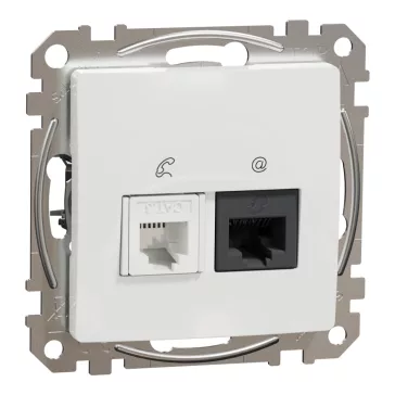   Schneider ÚJ SEDNA RJ11/RJ45 Cat6 UTP kombinált aljzat, fehér, SDD111468