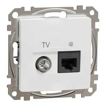   Schneider ÚJ SEDNA TV/RJ45 Cat6 UTP kombinált aljzat, fehér, SDD111469T