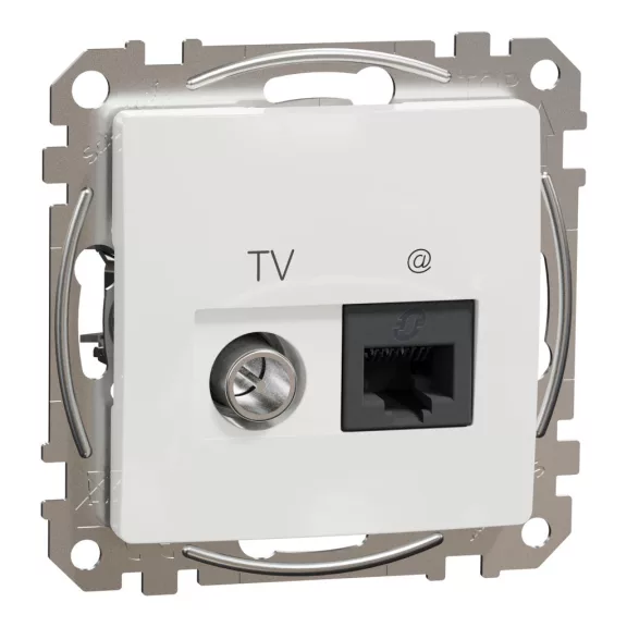 Schneider ÚJ SEDNA TV/RJ45 Cat6 UTP kombinált aljzat, fehér, SDD111469T Schneider ÚJ SEDNA TV/RJ45 Cat6 UTP kombinált aljzat, fehér, SDD111469T