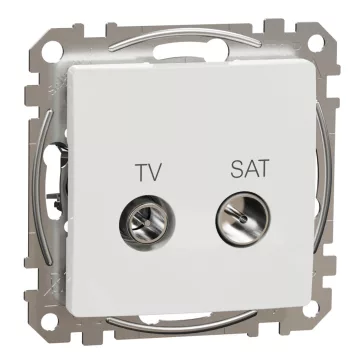   Schneider ÚJ SEDNA TV/SAT aljzat, átmenő, 7 dB, fehér, SDD111474S