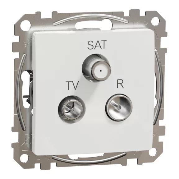 Schneider ÚJ SEDNA TV/R/SAT aljzat, átmenő, 7 dB, fehér, SDD111484 Schneider ÚJ SEDNA TV/R/SAT aljzat, átmenő, 7 dB, fehér, SDD111484