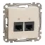 Schneider ÚJ SEDNA 2xRJ45 Cat5e UTP aljzat, bézs, SDD112452