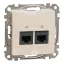 Schneider ÚJ SEDNA 2xRJ45 Cat6 UTP aljzat, bézs, SDD112462