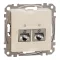 Schneider ÚJ SEDNA 2xRJ45 Cat6 STP aljzat, bézs, SDD112462S