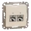 Schneider ÚJ SEDNA 2xRJ45 Cat6 STP aljzat, bézs, SDD112462S