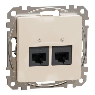   Schneider ÚJ SEDNA 2xRJ45 Cat6A UTP aljzat, bézs, SDD112467