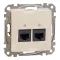 Schneider ÚJ SEDNA 2xRJ45 Cat6A UTP aljzat, bézs, SDD112467