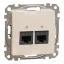 Schneider ÚJ SEDNA 2xRJ45 Cat6A UTP aljzat, bézs, SDD112467