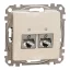 Schneider ÚJ SEDNA 2xRJ45 Cat6A STP aljzat, bézs, SDD112467S