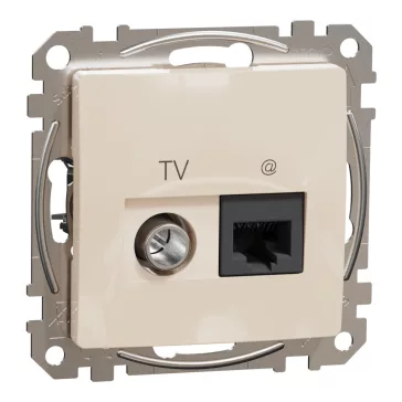   Schneider ÚJ SEDNA TV/RJ45 Cat6 UTP kombinált aljzat, bézs, SDD112469T
