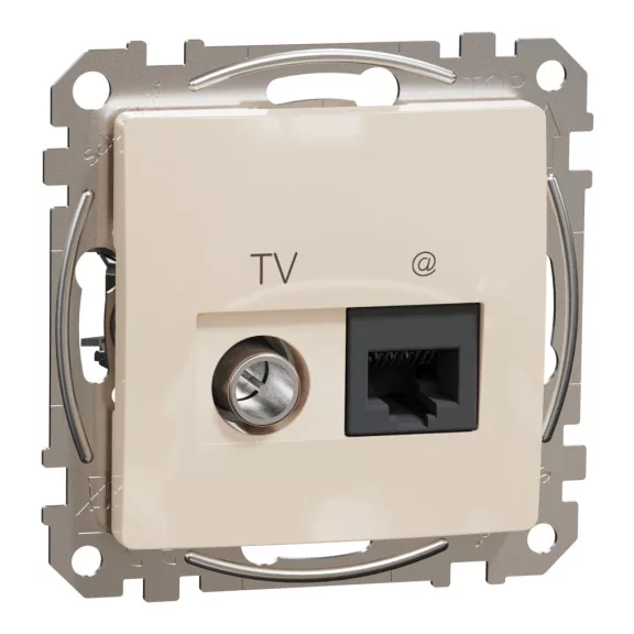 Schneider ÚJ SEDNA TV/RJ45 Cat6 UTP kombinált aljzat, bézs, SDD112469T Schneider ÚJ SEDNA TV/RJ45 Cat6 UTP kombinált aljzat, bézs, SDD112469T