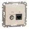 Schneider ÚJ SEDNA TV/RJ45 Cat6 UTP kombinált aljzat, bézs, SDD112469T