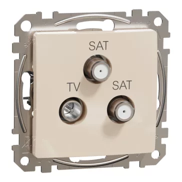   Schneider ÚJ SEDNA TV/SAT/SAT aljzat, végzáró, 4 dB, bézs, SDD112481S