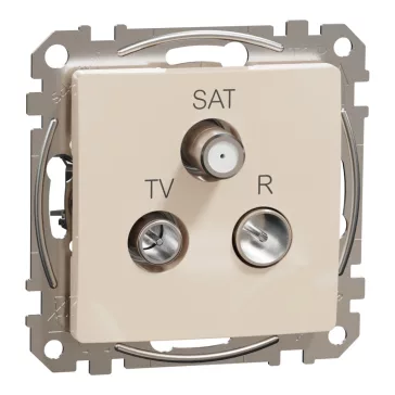   Schneider ÚJ SEDNA TV/R/SAT aljzat, átmenő, 7 dB, bézs, SDD112484