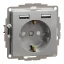 Schneider ÚJ SEDNA 2P+F csatlakozóaljzat, BZS, kettős USB töltővel, rugós, 16A/2.4A, alumínium, SDD113052