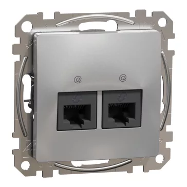   Schneider ÚJ SEDNA 2xRJ45 Cat5e UTP aljzat, alumínium, SDD113452