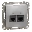 Schneider ÚJ SEDNA 2xRJ45 Cat5e UTP aljzat, alumínium, SDD113452