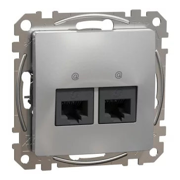   Schneider ÚJ SEDNA 2xRJ45 Cat6 UTP aljzat, alumínium, SDD113462