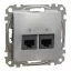 Schneider ÚJ SEDNA 2xRJ45 Cat6 UTP aljzat, alumínium, SDD113462