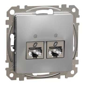   Schneider ÚJ SEDNA 2xRJ45 Cat6 STP aljzat, alumínium, SDD113462S