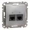 Schneider ÚJ SEDNA 2xRJ45 Cat6A UTP aljzat, alumínium, SDD113467