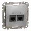 Schneider ÚJ SEDNA 2xRJ45 Cat6A UTP aljzat, alumínium, SDD113467