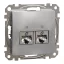 Schneider ÚJ SEDNA 2xRJ45 Cat6A STP aljzat, alumínium, SDD113467S