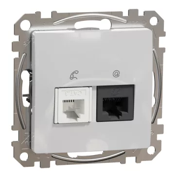   Schneider ÚJ SEDNA RJ11/RJ45 Cat6 UTP kombinált aljzat, alumínium, SDD113468