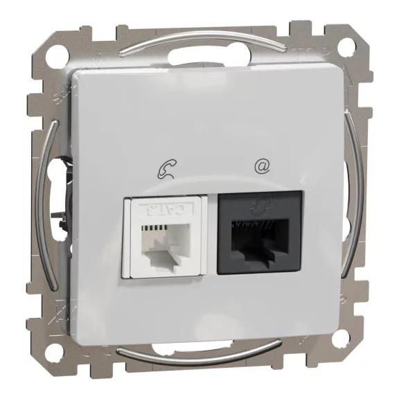 Schneider ÚJ SEDNA RJ11/RJ45 Cat6 UTP kombinált aljzat, alumínium, SDD113468 Schneider ÚJ SEDNA RJ11/RJ45 Cat6 UTP kombinált aljzat, alumínium, SDD113468