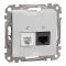 Schneider ÚJ SEDNA RJ11/RJ45 Cat6 UTP kombinált aljzat, alumínium, SDD113468