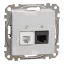 Schneider ÚJ SEDNA RJ11/RJ45 Cat6 UTP kombinált aljzat, alumínium, SDD113468