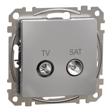  Schneider ÚJ SEDNA TV/SAT aljzat, átmenő, 7 dB, alumínium, SDD113474S