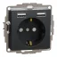 Schneider ÚJ SEDNA 2P+F csatlakozóaljzat, BZS, kettős USB töltővel, rugós, 16A/2.4A, antracit, SDD114052