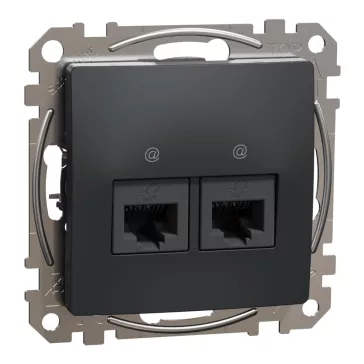   Schneider ÚJ SEDNA 2xRJ45 Cat6 UTP aljzat, antracit, SDD114462