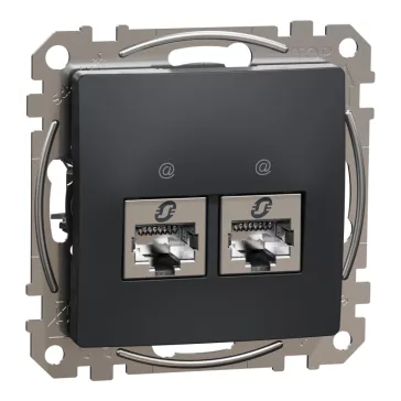   Schneider ÚJ SEDNA 2xRJ45 Cat6 STP aljzat, antracit, SDD114462S