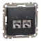 Schneider ÚJ SEDNA 2xRJ45 Cat6 STP aljzat, antracit, SDD114462S