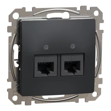   Schneider ÚJ SEDNA 2xRJ45 Cat6A UTP aljzat, antracit, SDD114467
