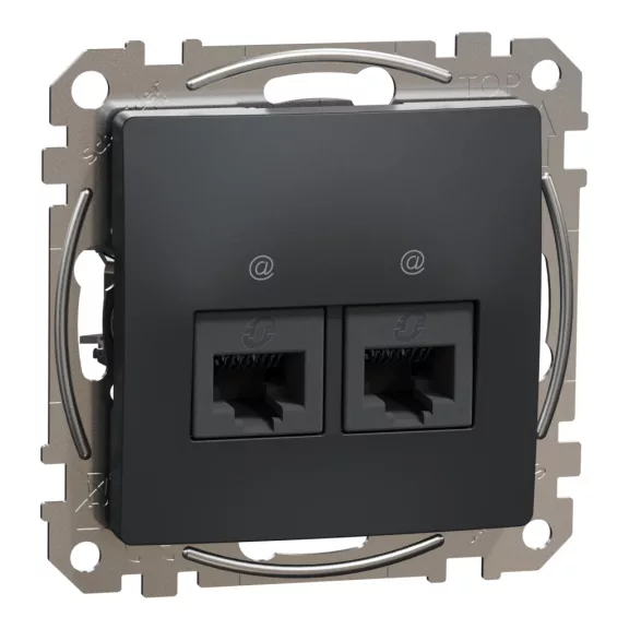 Schneider ÚJ SEDNA 2xRJ45 Cat6A UTP aljzat, antracit, SDD114467 Schneider ÚJ SEDNA 2xRJ45 Cat6A UTP aljzat, antracit, SDD114467