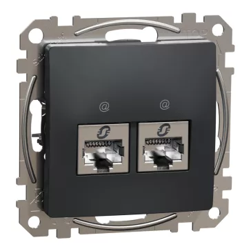   Schneider ÚJ SEDNA 2xRJ45 Cat6A STP aljzat, antracit, SDD114467S