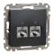 Schneider ÚJ SEDNA 2xRJ45 Cat6A STP aljzat, antracit, SDD114467S
