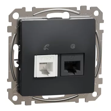   Schneider ÚJ SEDNA RJ11/RJ45 Cat6 UTP kombinált aljzat, antracit, SDD114468