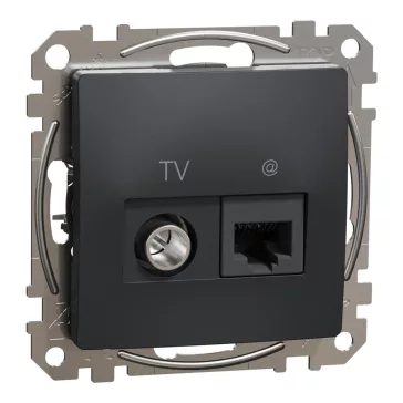   Schneider ÚJ SEDNA TV/RJ45 Cat6 UTP kombinált aljzat, antracit, SDD114469T