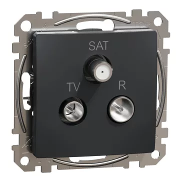   Schneider ÚJ SEDNA TV/R/SAT aljzat, átmenő, 7 dB, antracit, SDD114484