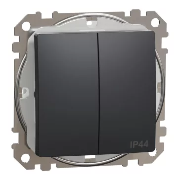   Schneider ÚJ SEDNA Csillárkapcsoló, rugós bekötés, 10AX, IP44, antracit, SDD214105
