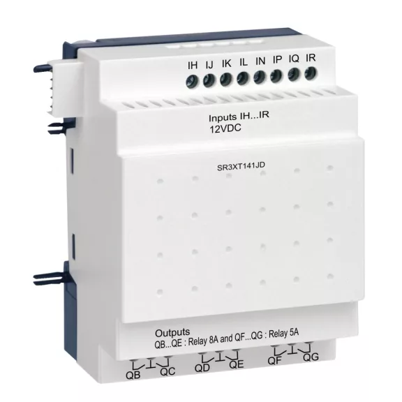 Schneider Diszkrét I/O bővítő modul - 14 I O - 12 V DC - Zelio Logic-hoz, SR3XT141JD Schneider Diszkrét I/O bővítő modul - 14 I O - 12 V DC - Zelio Logic-hoz, SR3XT141JD