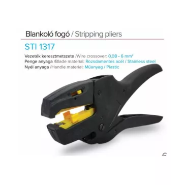   Stilo blankoló fogó, 0.08...10mm2 csupaszolás max. 6mm2 vágás, STI1317
